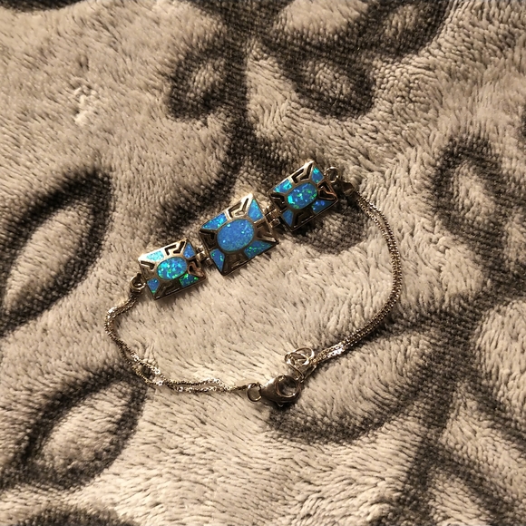 Sterling silver and opal bracelet - Picture 3 of 6